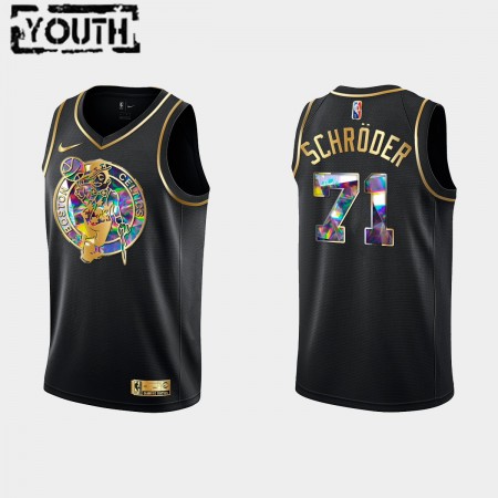 Kinder NBA Boston Celtics Trikot Dennis Schroder 71 Nike 2021-2022 Schwarz Golden Edition 75th Anniversary Diamond Swingman